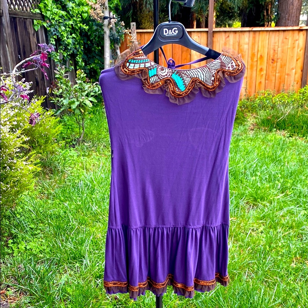 Moschino jeans Purple Embellished Women's mini dress, size 4